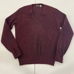 Vintage Don Loper of Beverley Hills Burgundy Wool Sweater Men’s 2XT XXL Tall